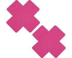Sexy roze kruis tepelstickers - 2 paar - tepel plakkers - pink cross nipple pasties - nipple covers