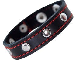 Cut4Men - 2-in-1 Armband & Ballstretcher - PU-Leer - Zwart/Rood