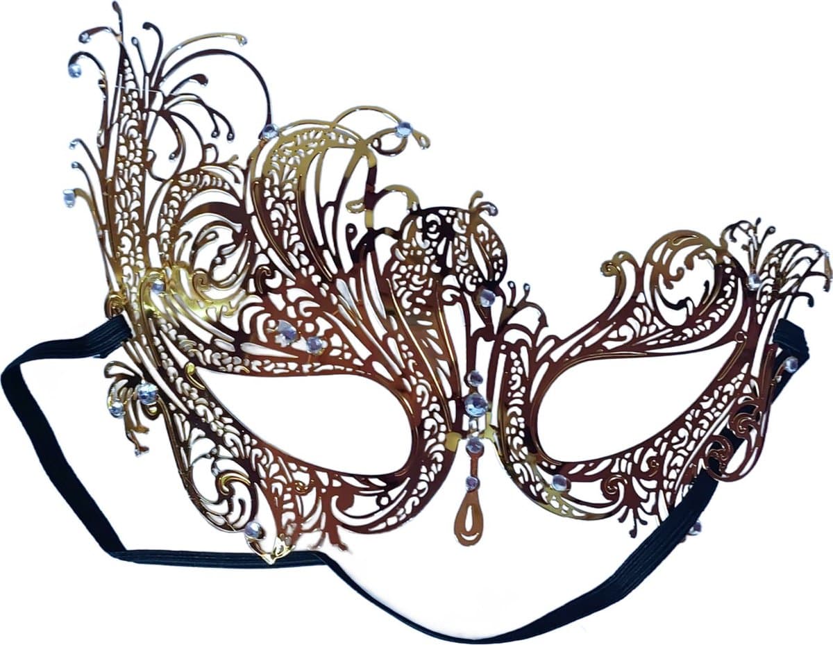 Masker gala - Goud - gezichts masker - Masker vrouw - Rollespel masker - Bal masker - Carnaval masker - Gemaskerd bal - BDSM - Rollespel — afbeelding 1