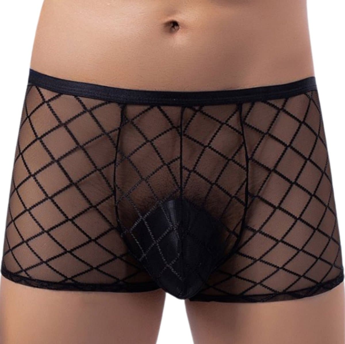LekkerStout Boxershorts - Doorschijnend - Zwart - Sexy Herenondergoed | XL | ( LS149 ) — afbeelding 1