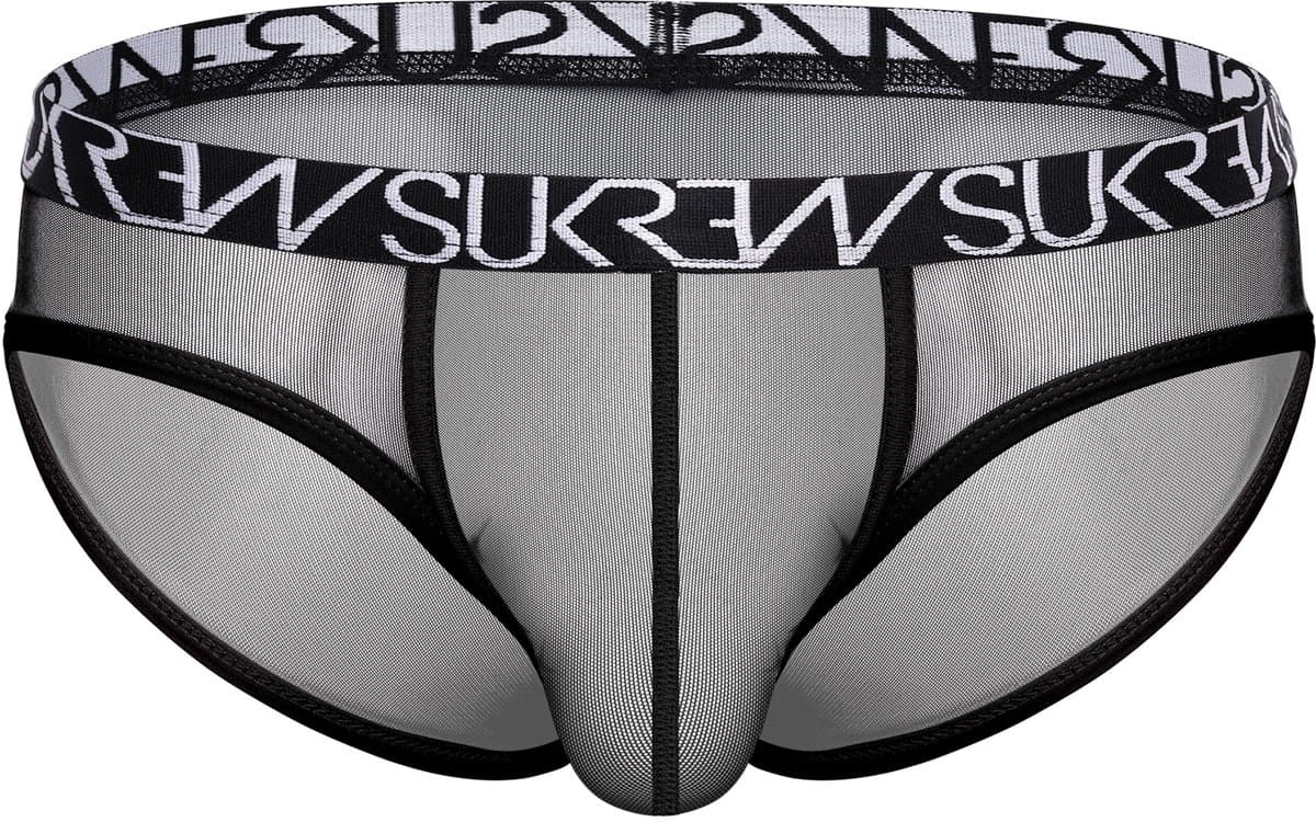 SUKREW Sheer Low-rise Brief Underground Black - MAAT L - Erotisch Heren Ondergoed - Slip voor Man - Sexy mannen Slip — afbeelding 1