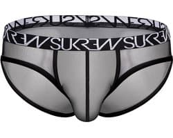 SUKREW Sheer Low-rise Brief Underground Black - MAAT L - Erotisch Heren Ondergoed - Slip voor Man - Sexy mannen Slip