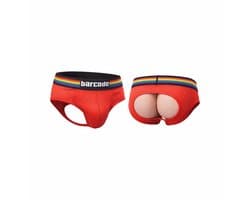 Barcode Berlin Backless Brief Pride Red - MAAT L - Erotisch Heren Ondergoed - Slip voor Man - Sexy mannen Slip