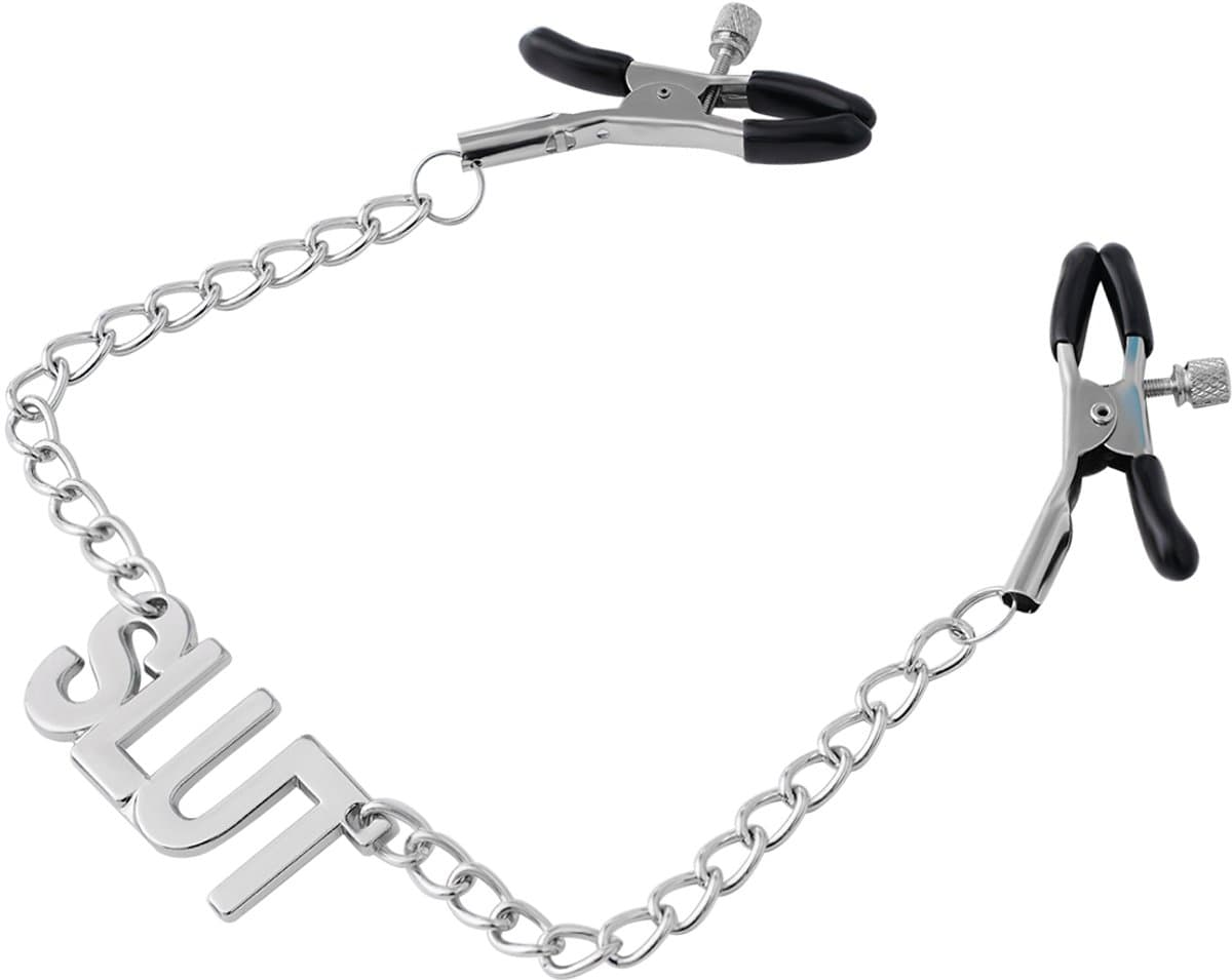 Smart Moves - Tepelklemmen met hanger in de vorm van het woord SLUT — afbeelding 1