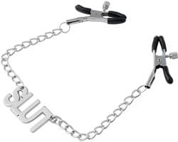 Smart Moves - Tepelklemmen met hanger in de vorm van het woord SLUT