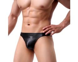 PU Lederen porno slip heren - Lage taille - Mini string - Erotisch ondergoed - Aansluitend