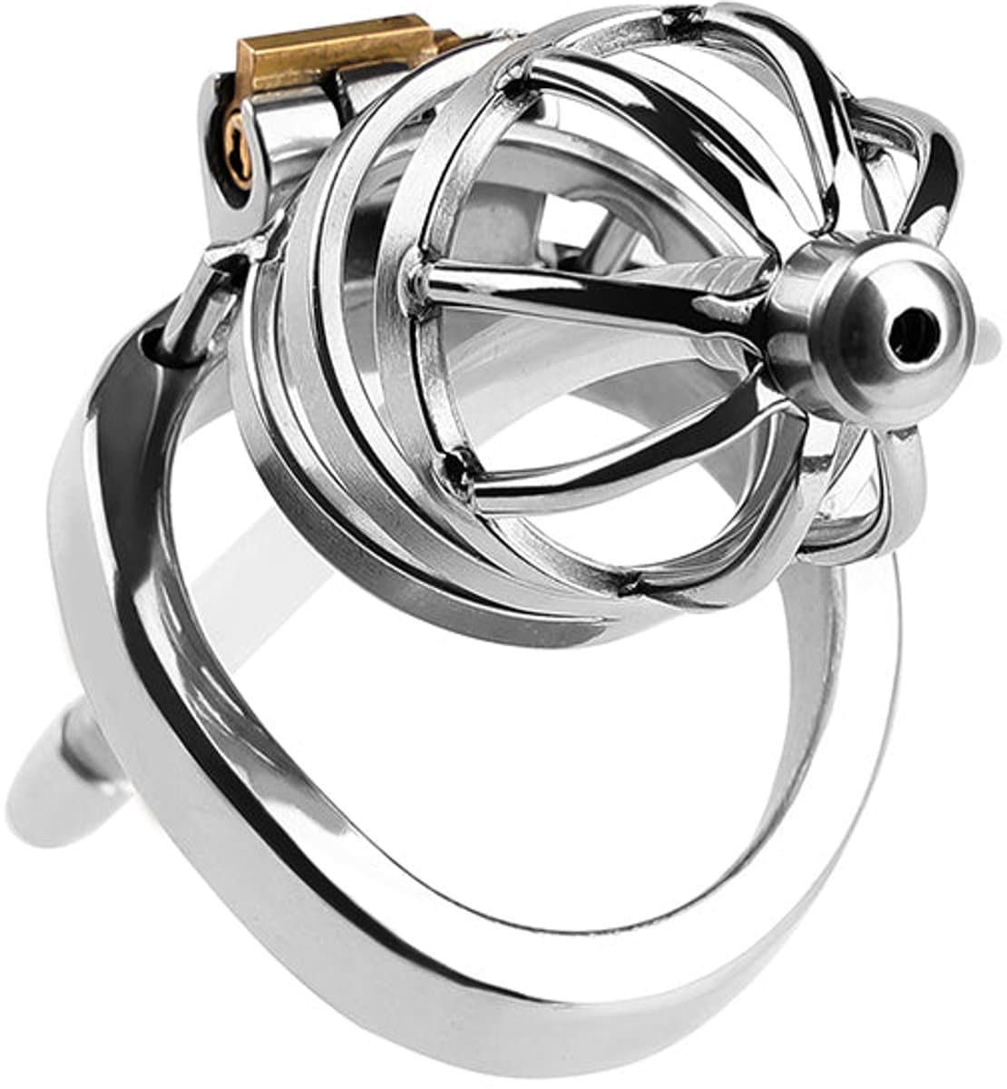 Fixxx - Ethan - Kuisheidskooi met Holle Penisplug - Zilver - Twee Diameters 50 mm — afbeelding 1