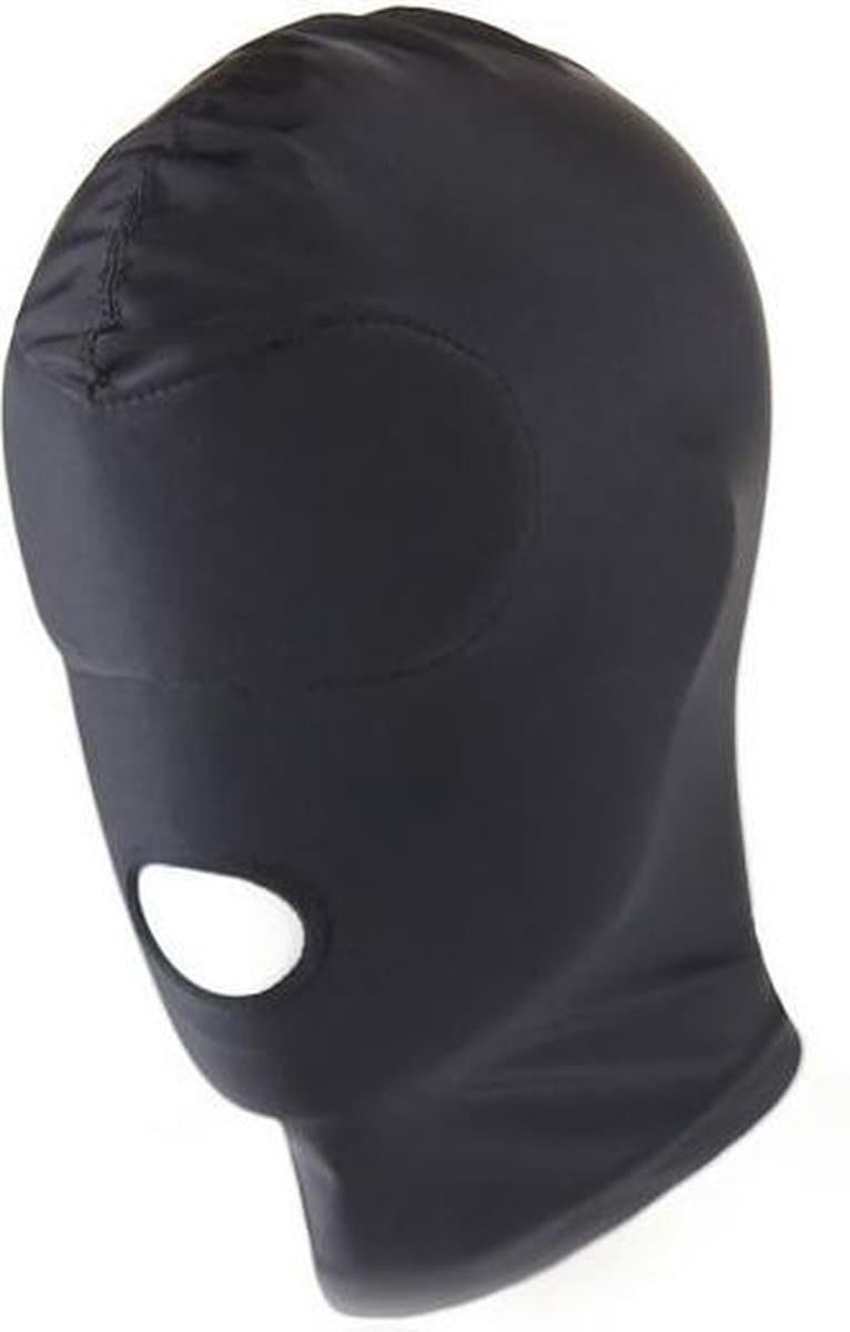 Kiotos - Zwarte BDSM Hood - Spandex Met Mondopening — afbeelding 1