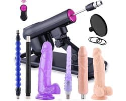 Sex Machine Met 7 Luxe Opzetstukken - Dildo - Neukmachine - Fuck machine Met Afstandsbediening - Compleet Sexmachine Pakket – Inclusief Dildo’s en Anaal Dildo's – Seksmachine Voor Mannen en Vrouwen - Discreet Verzonden