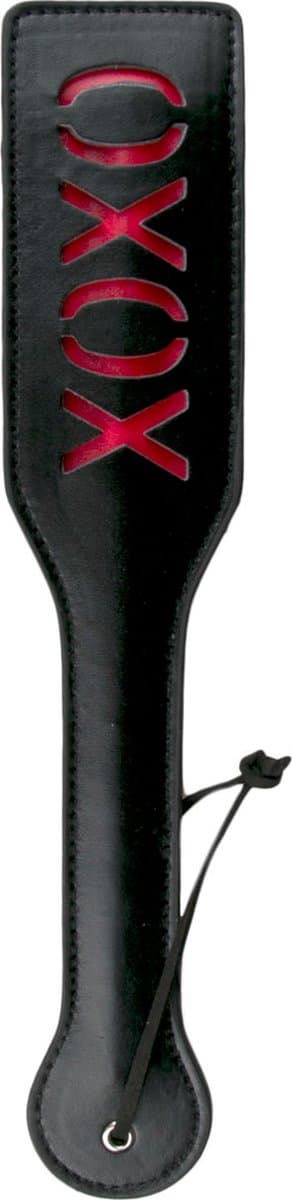 Zwarte Leren Paddle XOXO — afbeelding 1