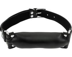 Banoch - Bit gag soft straight black - bitgag van imitatieleer zwart - bdsm
