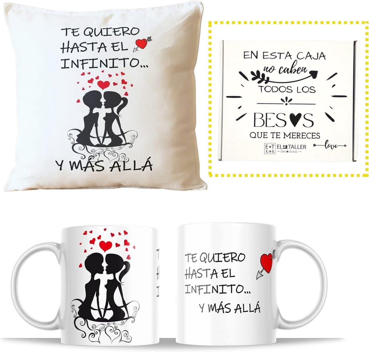 Valentijn Geschenkset met Sierkussen en Mok — afbeelding 1