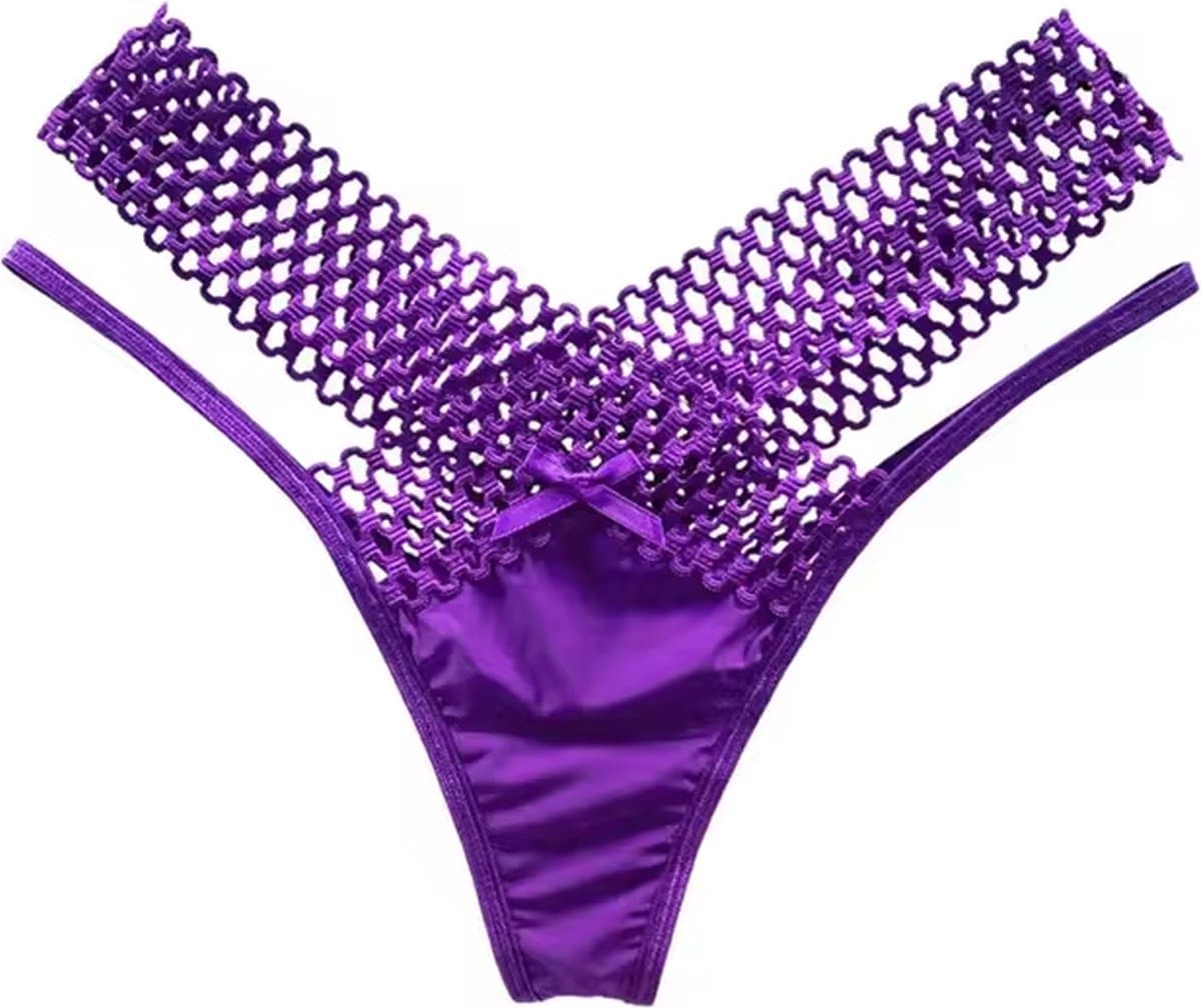 Semi-transparante hoge taille string - Vrouwen slip one size - XS, S en M - Crossband - Uitgehold — afbeelding 1