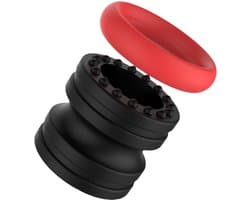 KG Siliconen Ballstrecher Met Ring Zwart-Rood