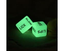 Erotische dobbelstenen - Glow in the Dark - 2 dobbelstenen - Voorspel - Seks - Sex - Relatie - Spannend - Kamasutra- Erotisch - Erotiek - Dobbelsteen
