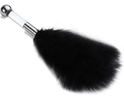 *** Zwart/Zilver Sensuele Kietelaar Strelen - Erotische Teasing - Paarse Pluim voor Flirten, Strelen en BDSM - Partner Rollenspel - van Heble® ***