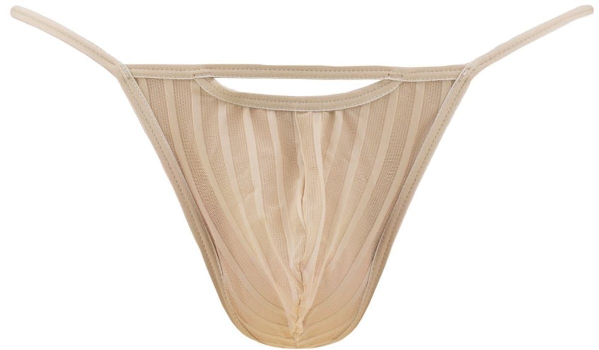 WOH heren microfiber G-string personal allure mesh beige — afbeelding 1