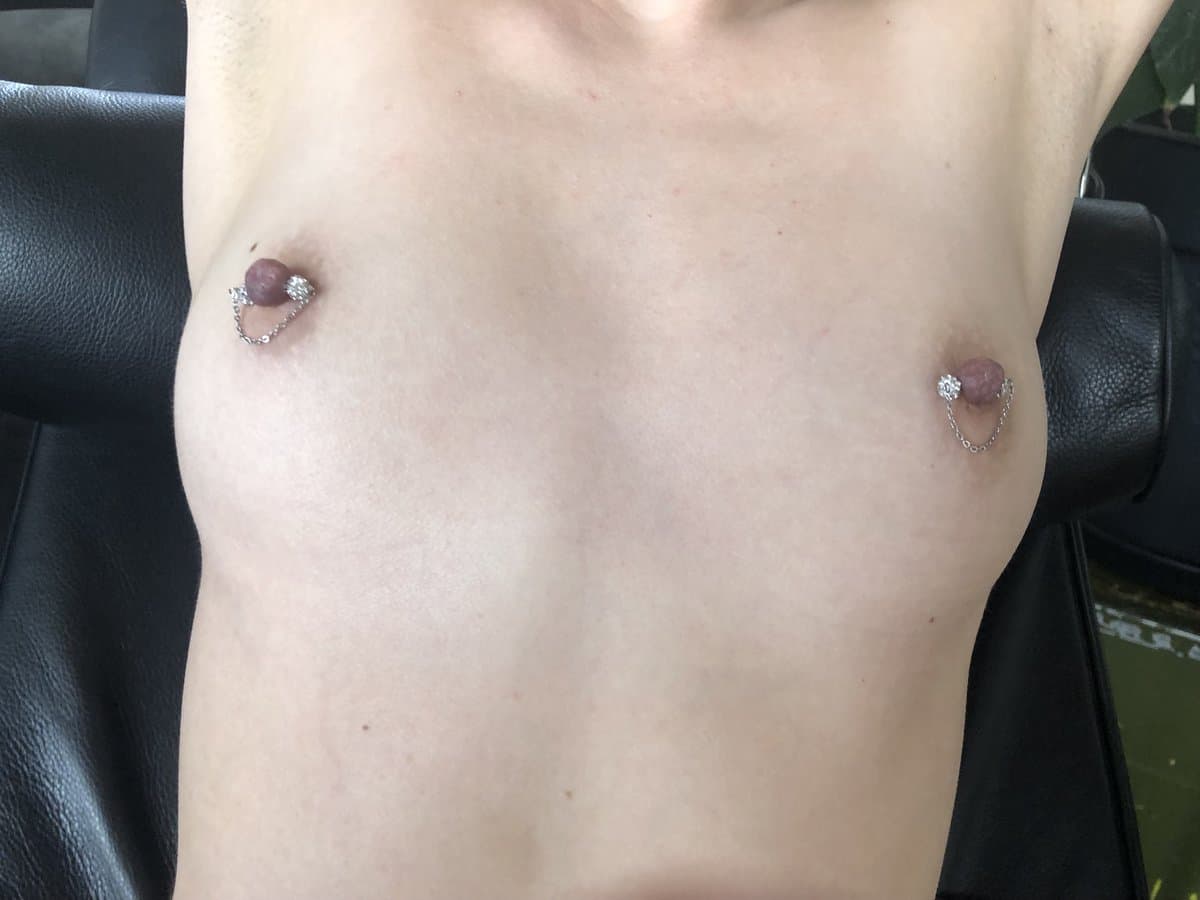 TOUCHEMOI fake tepelpiercing Cassandra Crystal | nikkelvrij tepeljuweel van DQ staal | fake piercings zonder magneten — afbeelding 1