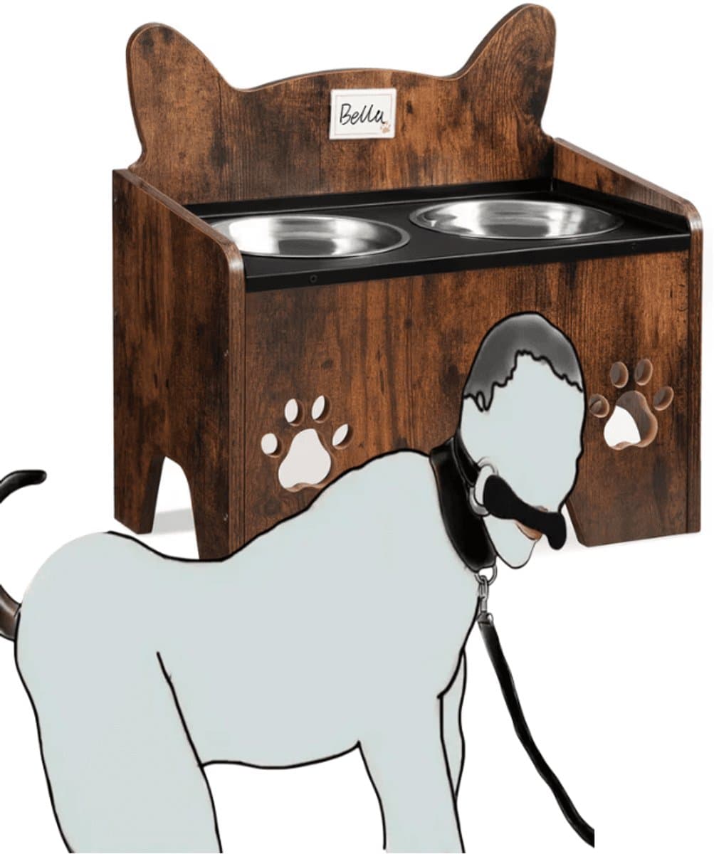 Pet play - voerbak - rollenspel - honden & katten verhoogte voerbak - hout - roleplay - natuurlijk ook leuk voor je echte huisdier — afbeelding 1