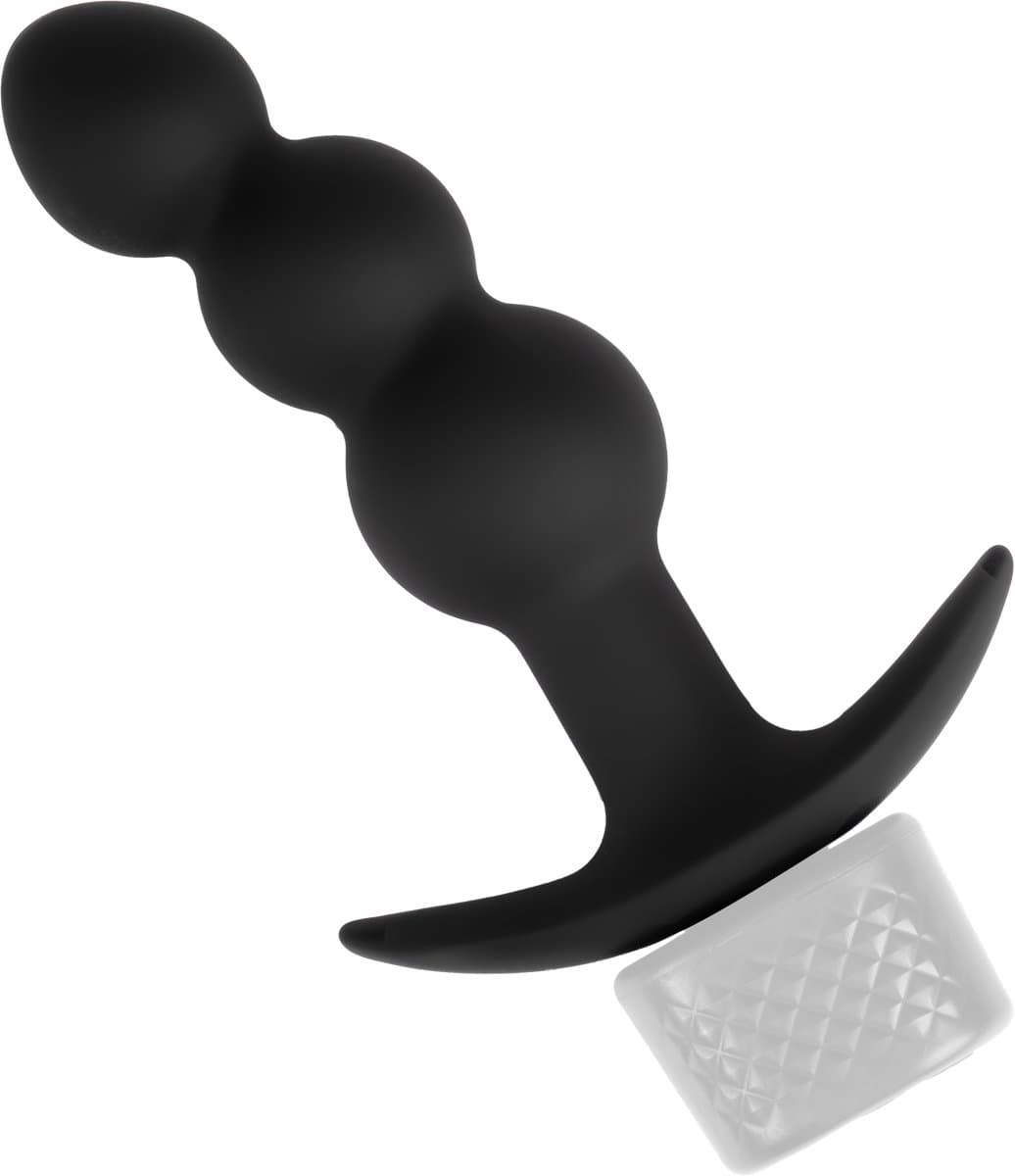 Rimba Electro Play - E-Stim Geribbelde Buttplug - Bi-Polair - Zwart — afbeelding 1