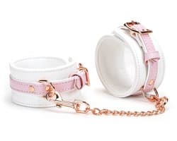Liebe Seele - Fairy - Leren Enkelboeien - Rosé-Gouden Hardware - Roze/Wit