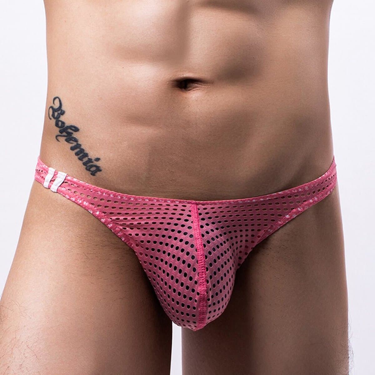 Heren slip-Oud roze-Sexy- Lingerie-Ademend-goedkoop-Opwindend — afbeelding 1