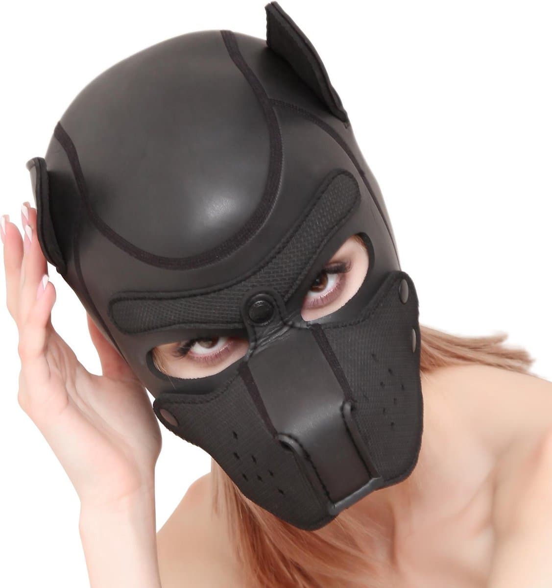 Banoch - Lindo Perrito Negro Neoprene - honden masker puppy play zwart neopreen — afbeelding 1