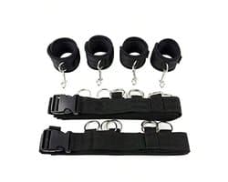 Bdsm Band Verstelbare Hand, Nek En Been Strekken Klassieke Zwarte Nylon Buiten Fitness Hangende Oefening Armband, Paar Geschenk