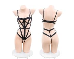 Oneay Sexy Lingerie Set Vrouwen – Kant Body Bodysuit Nachtkleding – Verleidelijke Lingerie Outfit – Zwart One Size